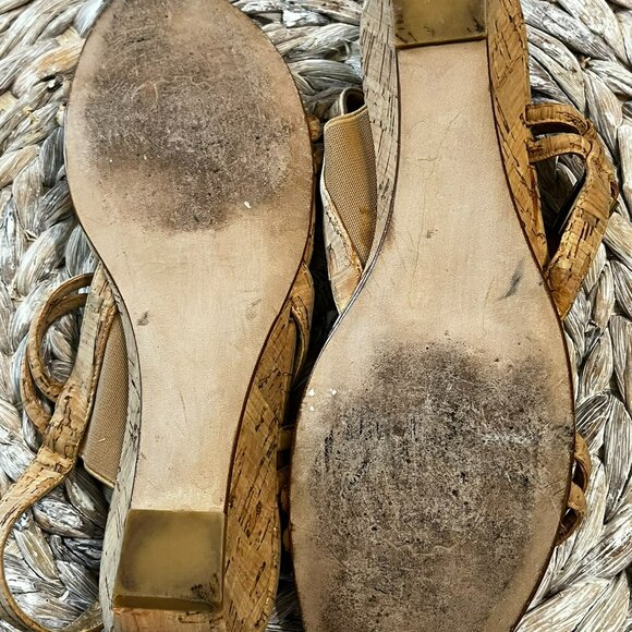 Stuart Weitzman Rolldown Natural Cork Sandals Size 8.5N‎ - Picture 7 of 10